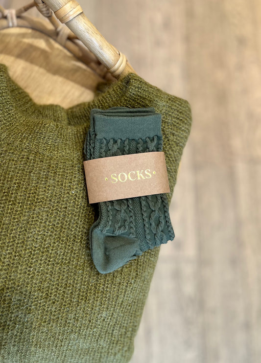 Chaussettes TWIST kaki