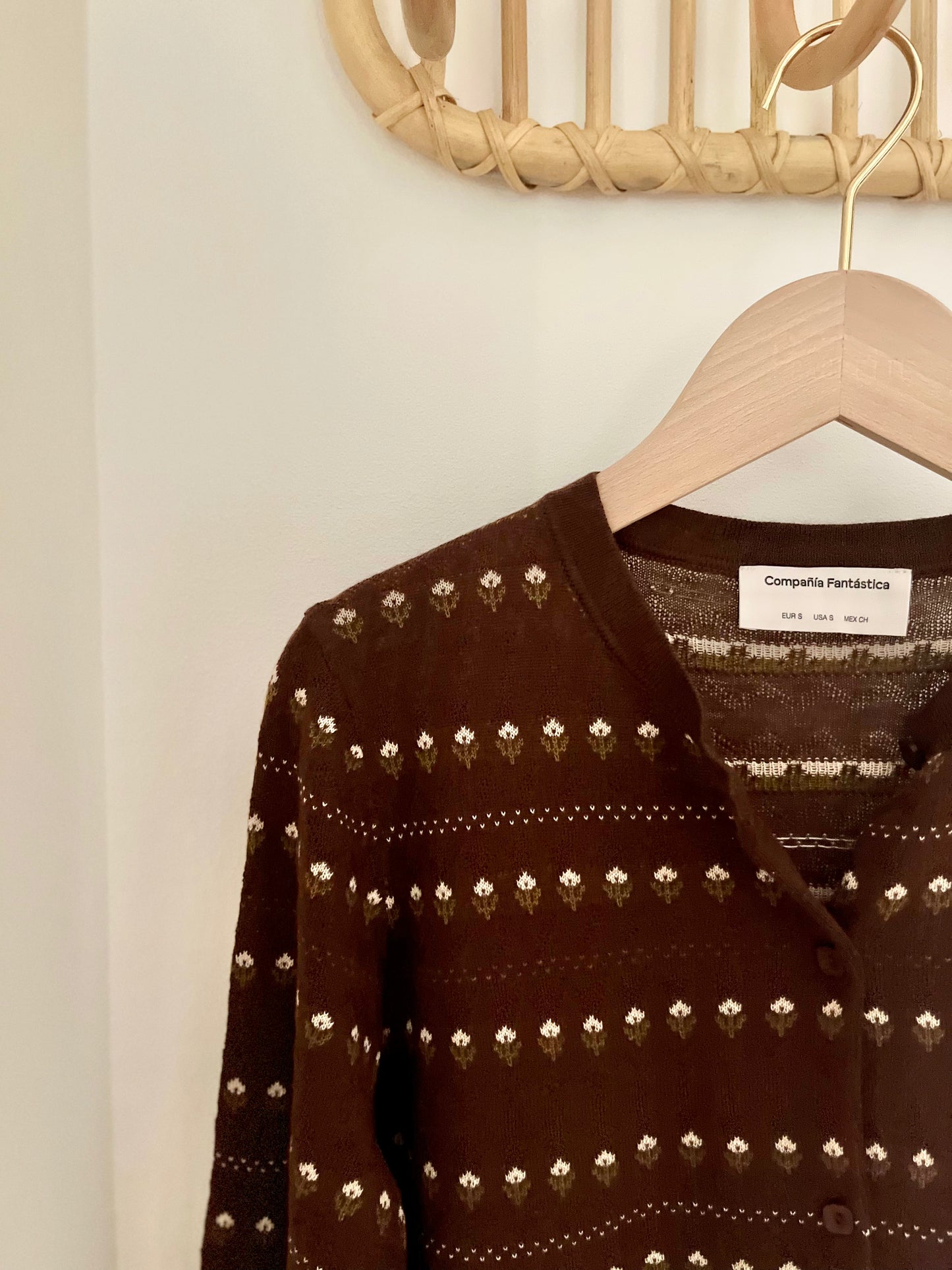 Cardigan ÉMILE fleurs chocolat