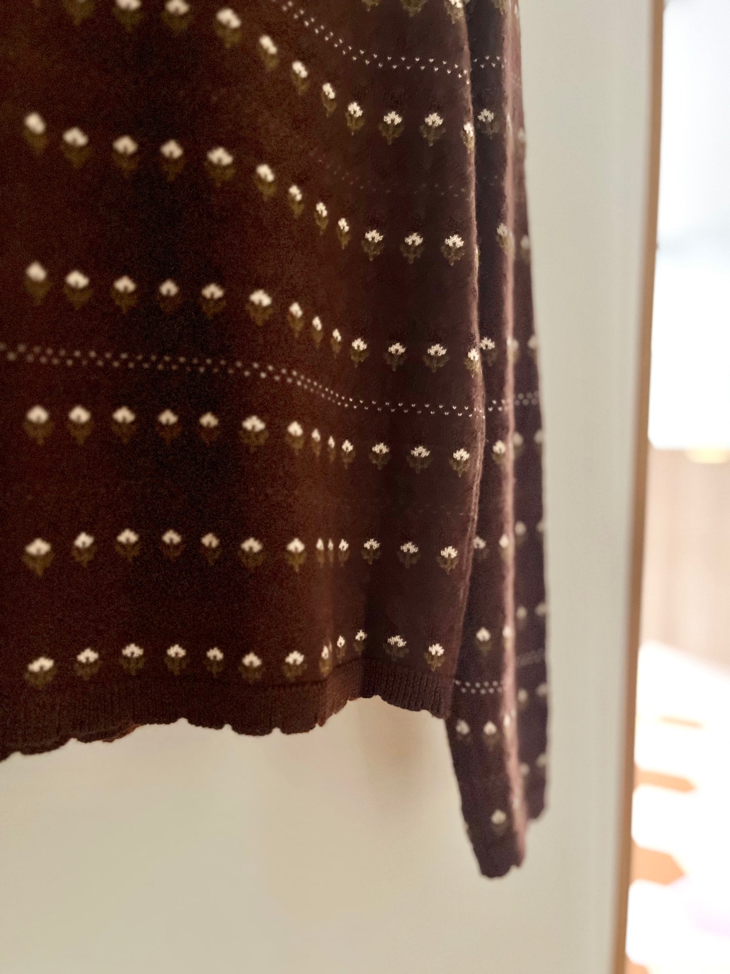 Cardigan ÉMILE fleurs chocolat
