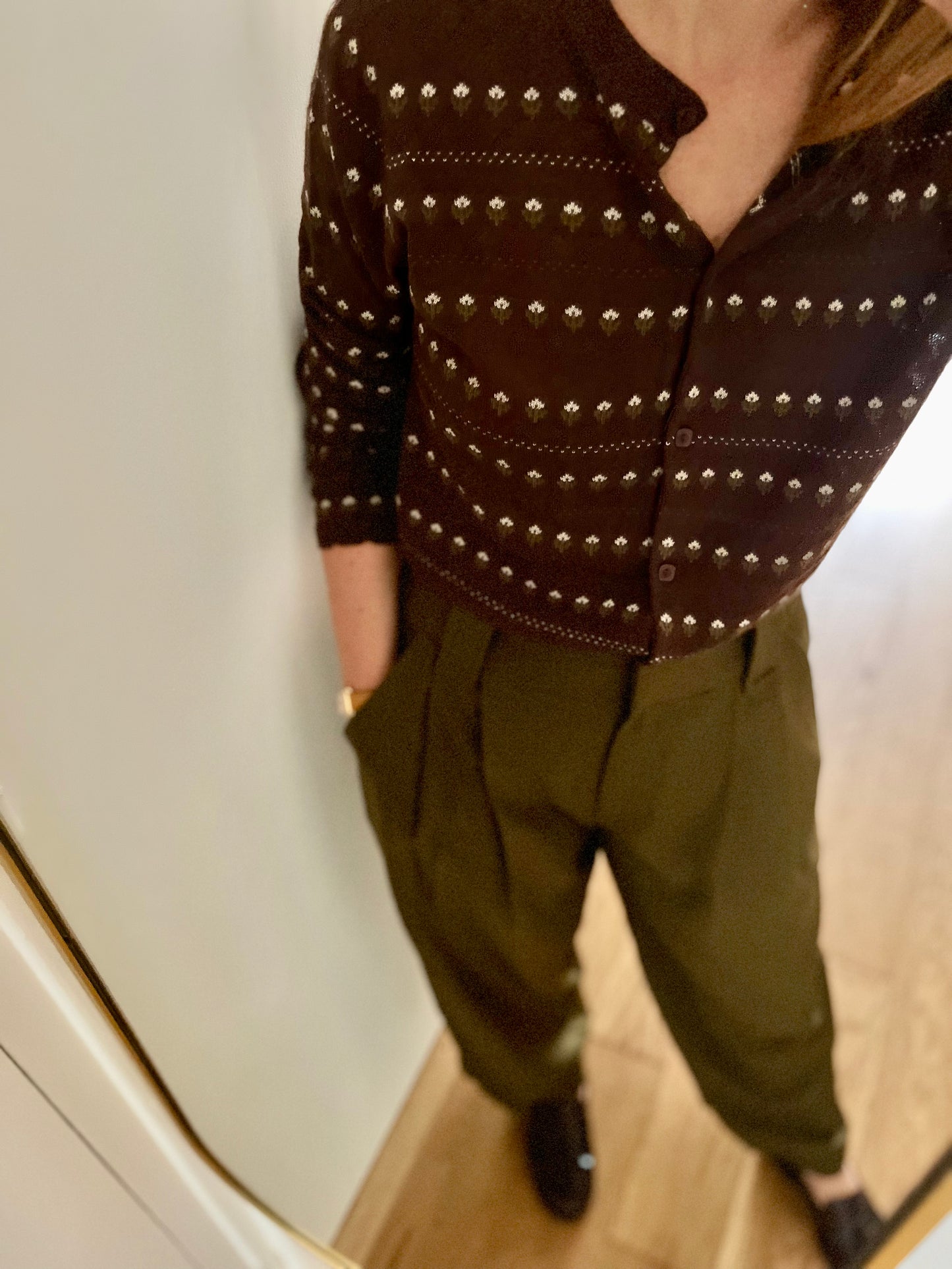 Cardigan ÉMILE fleurs chocolat