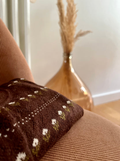 Cardigan ÉMILE fleurs chocolat