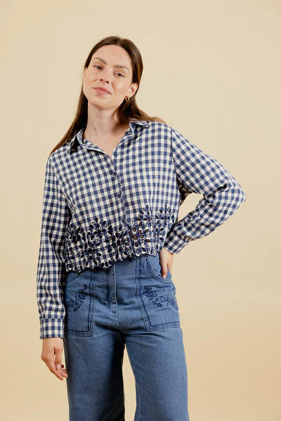 Chemise LAURINE vichy marine