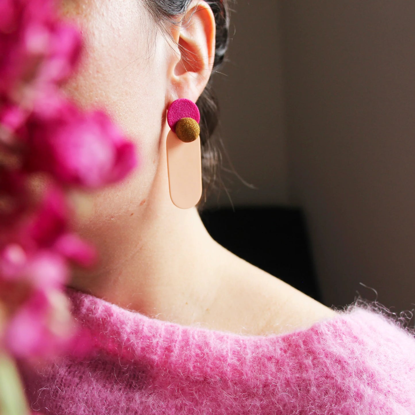 Boucles d'oreilles MAIKO fuchsia