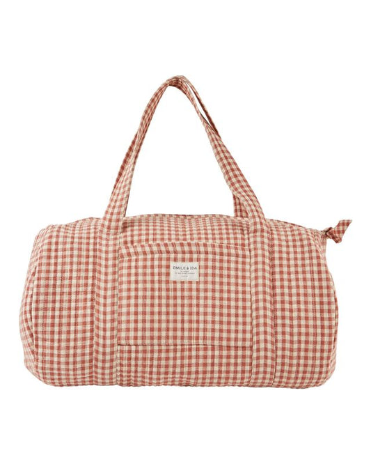 Sac de voyage vichy acajou