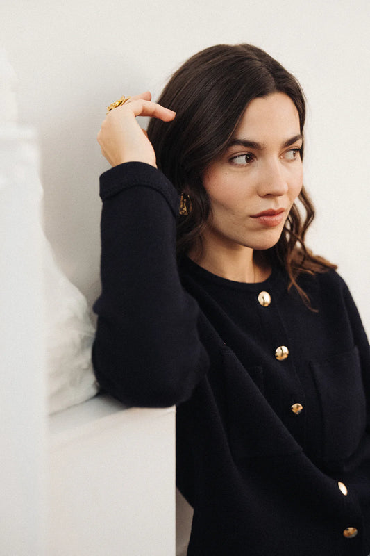 Veste en maille MAGDA marine