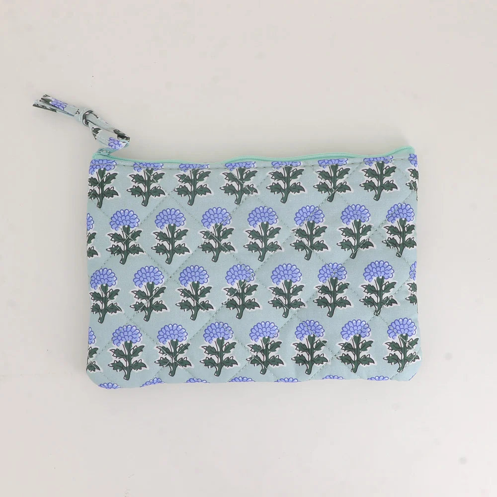 Petite pochette JULIA fleurie sauge