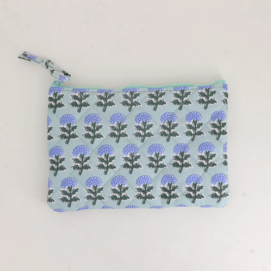 Petite pochette JULIA fleurie sauge
