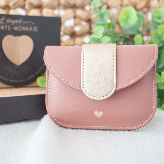 Porte Monnaie COEUR vieux rose