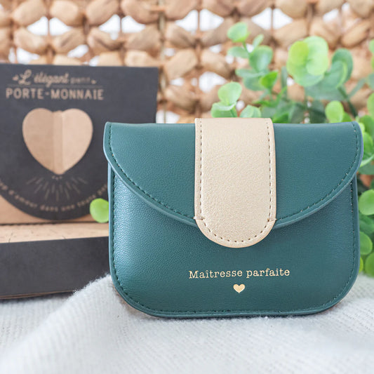 Porte Monnaie MAÎTRESSE PARFAITE vert sapin