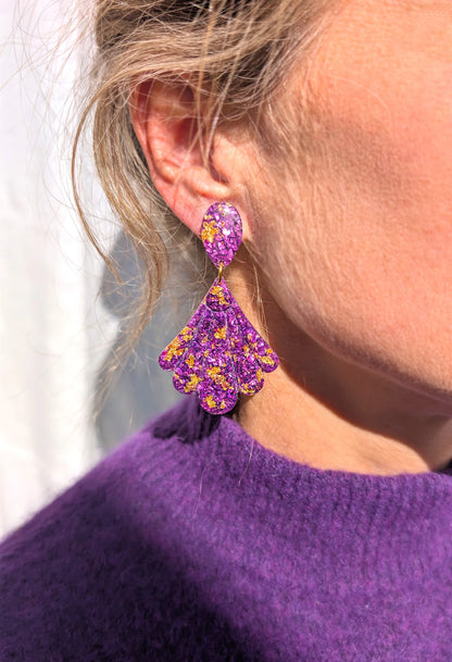 Boucles d'oreilles LULO violettes