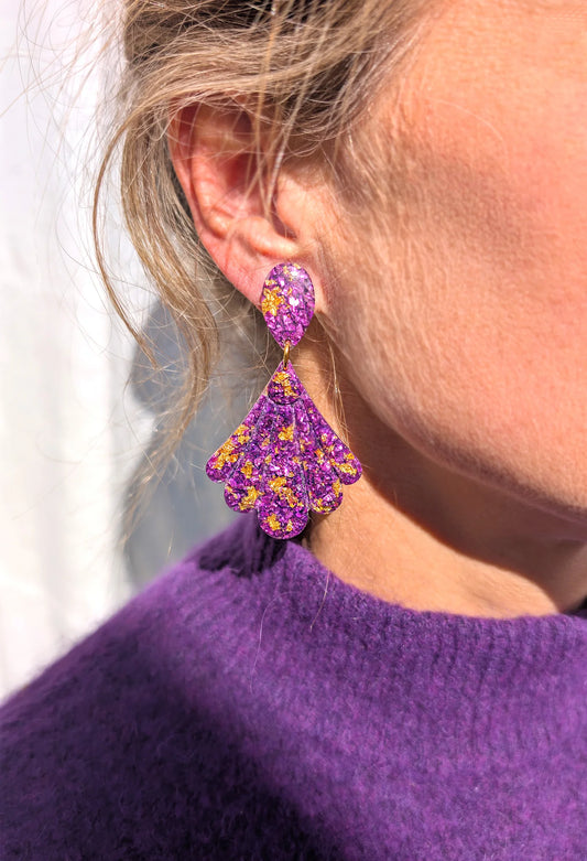 Boucles d'oreilles LULO violettes