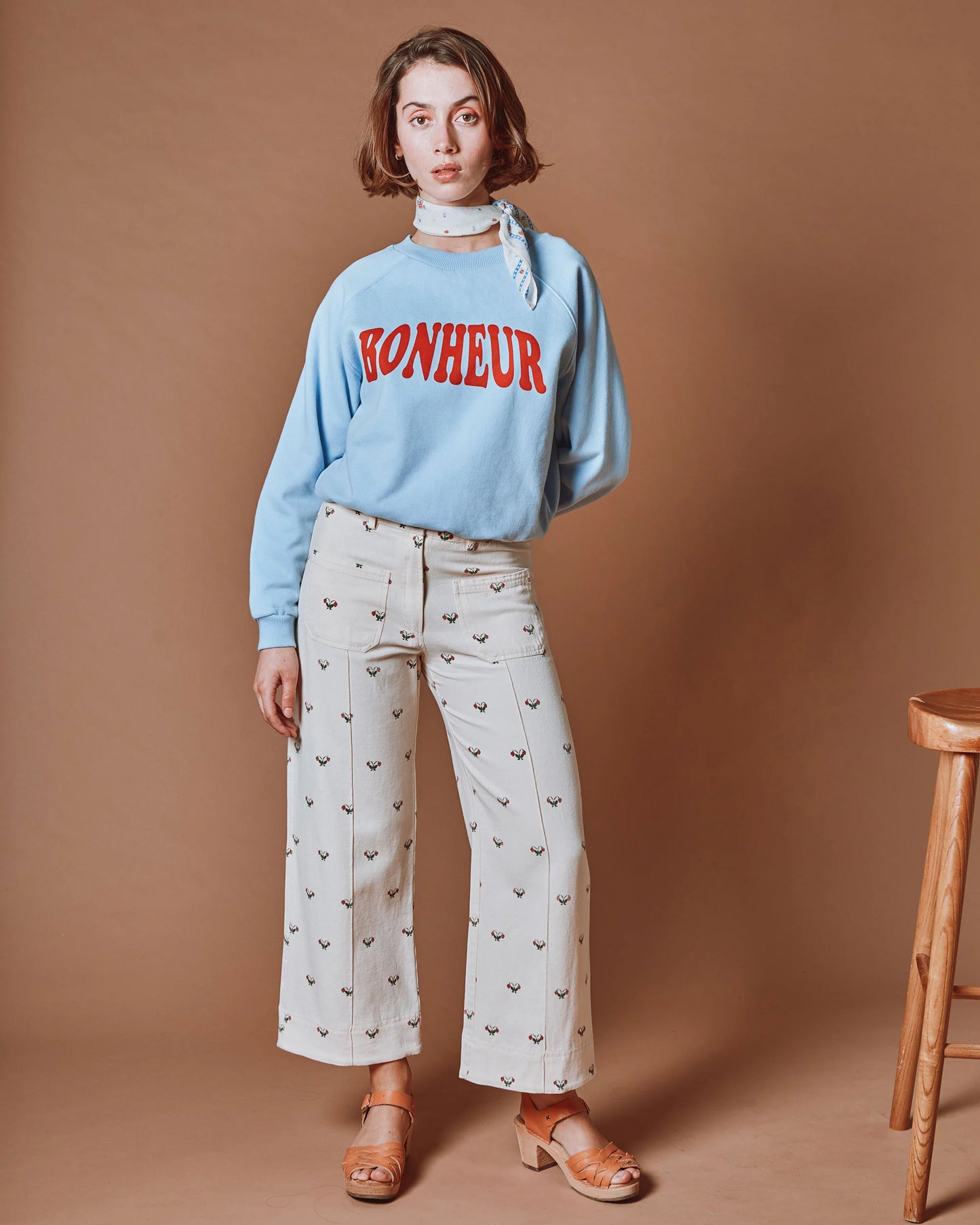 Pantalon crop DELICE fraisillon