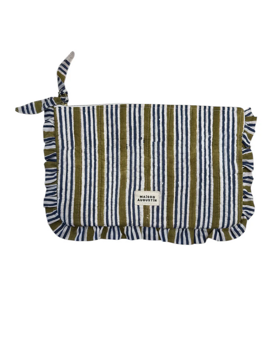 Pochette STRIPE kaki