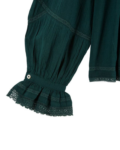 Chemise ELISABETH vert fôret