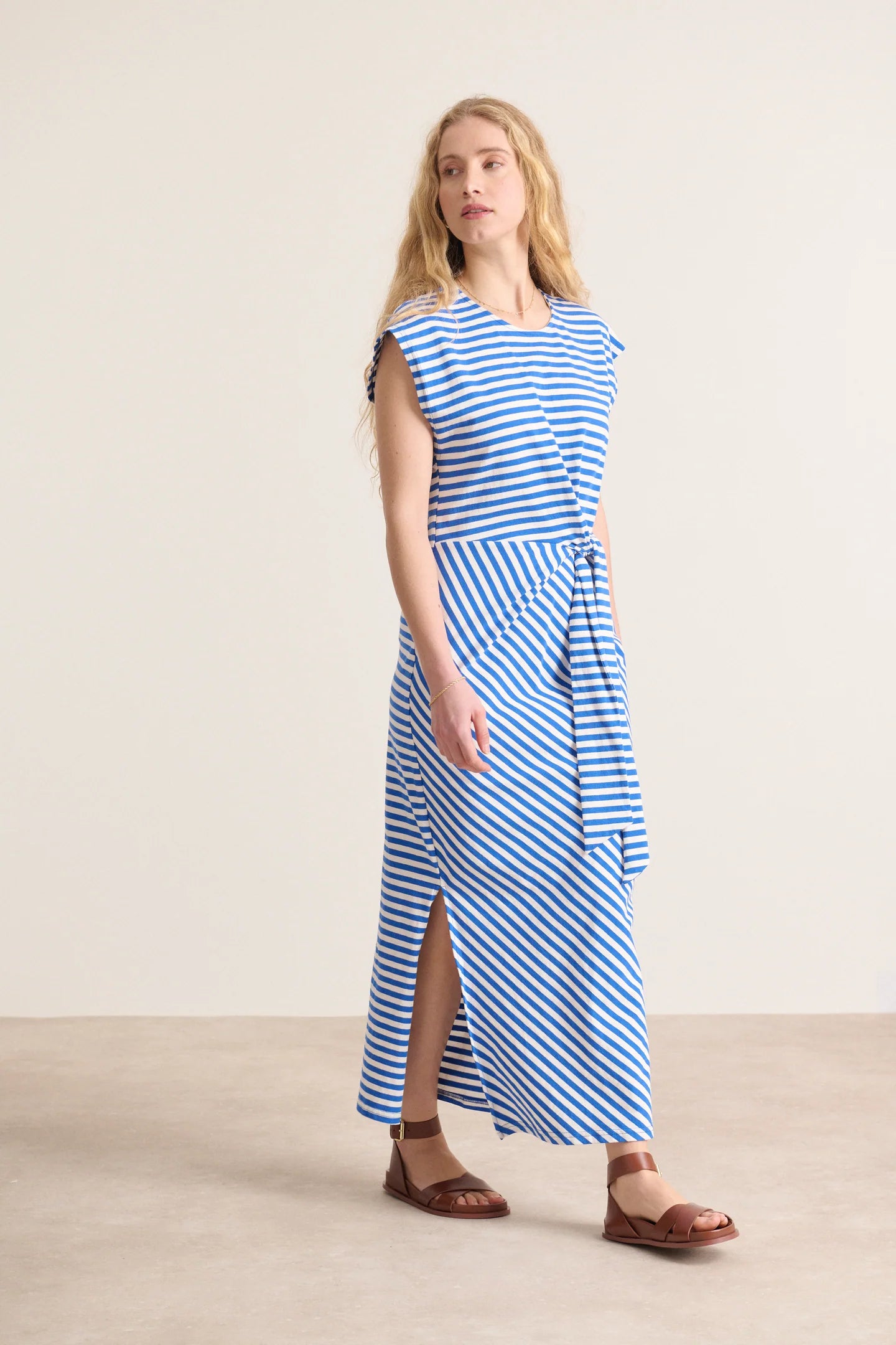 Robe VALENE rayée bleue