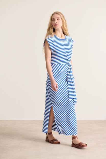 Robe VALENE rayée bleue