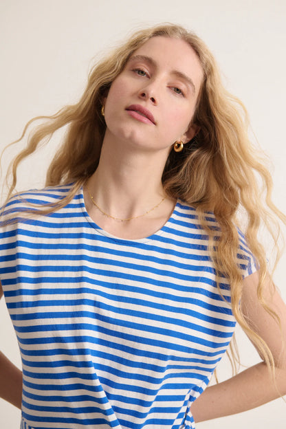 Robe VALENE rayée bleue