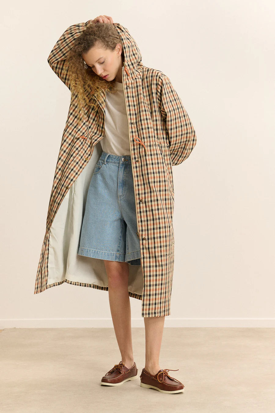 Trench CLOVIS carreaux beige