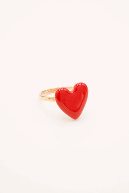 Bague VALIA coeur rouge