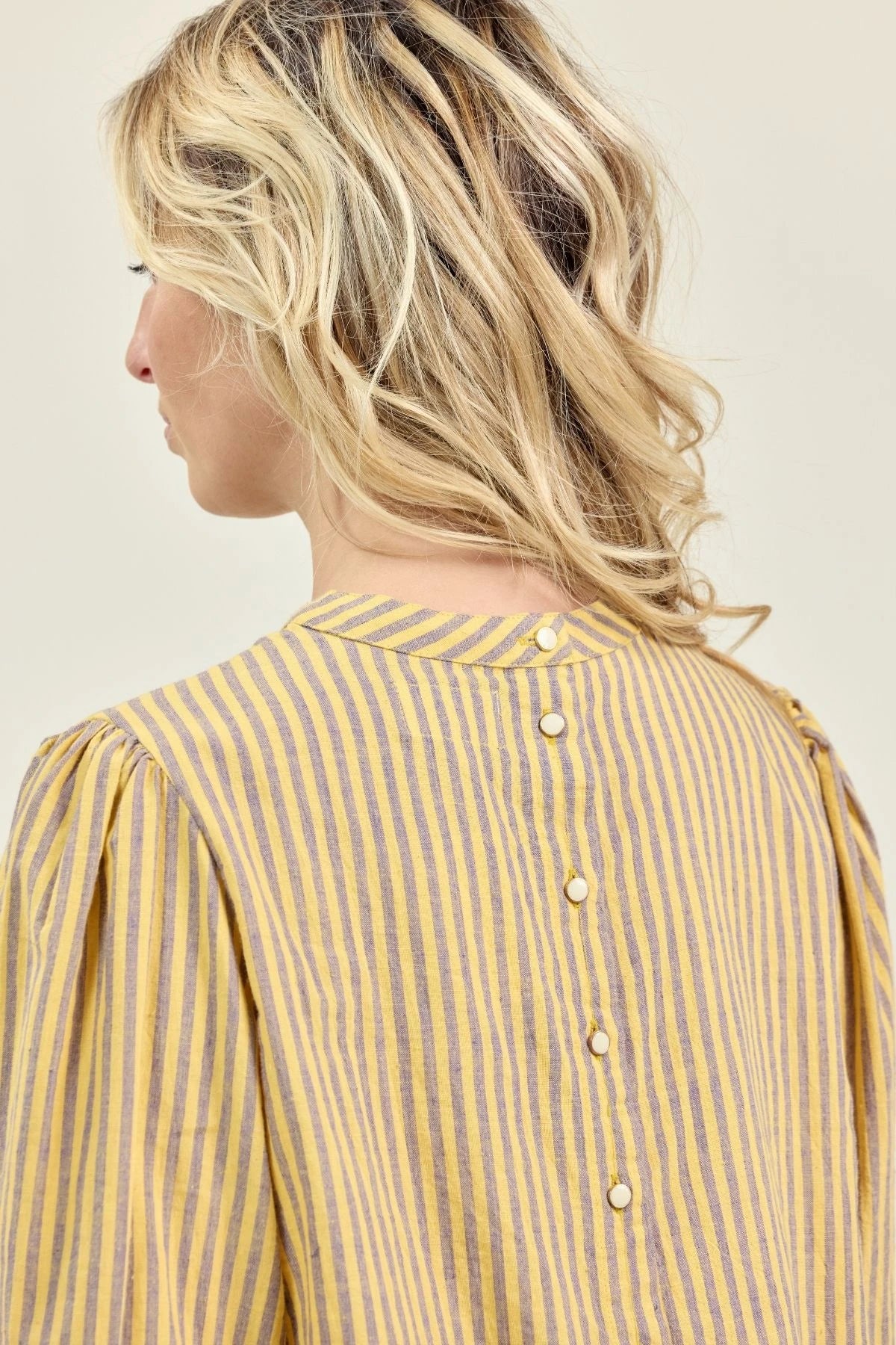 Blouse BIVLA rayé jaune/parme