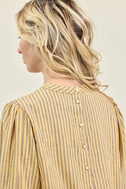 Blouse BIVLA rayé jaune/parme