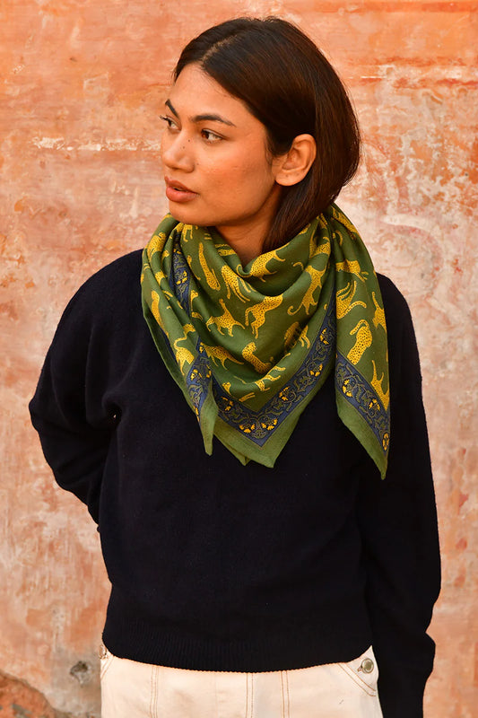 Foulard FAUVE vert