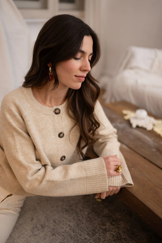 Veste en maille MAGGY vanille