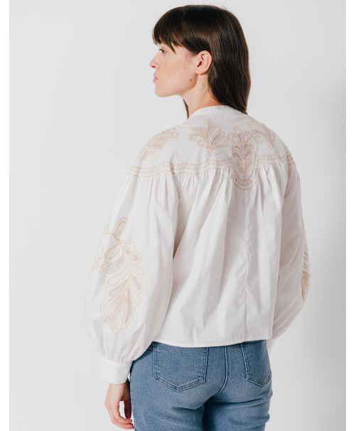 Chemisier CASSIS écrue brodée