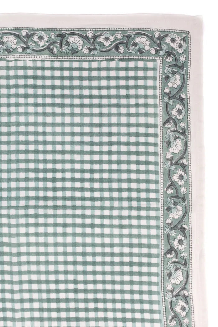 Petit foulard JEANNE vichy sauge
