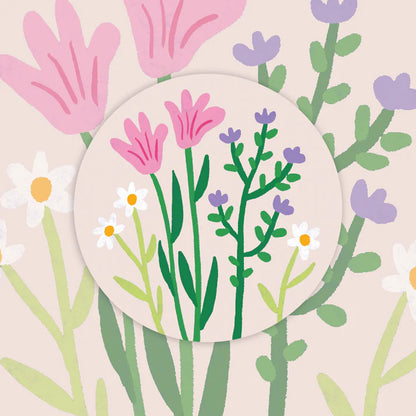 Lot 10 Stickers Fleurs Sauvages