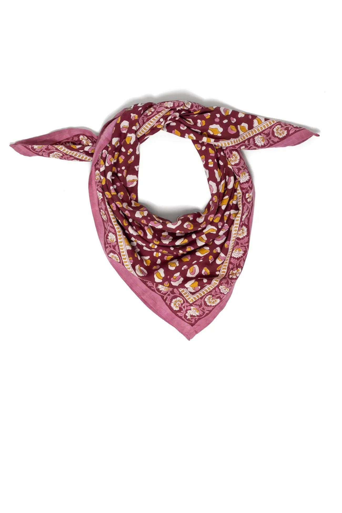 Foulard ROSA léopard bordeaux