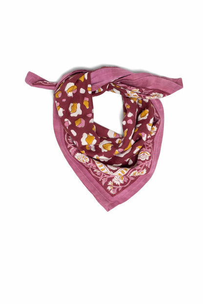 Petit foulard ROSA léopard bordeaux