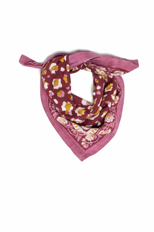 Petit foulard ROSA léopard bordeaux