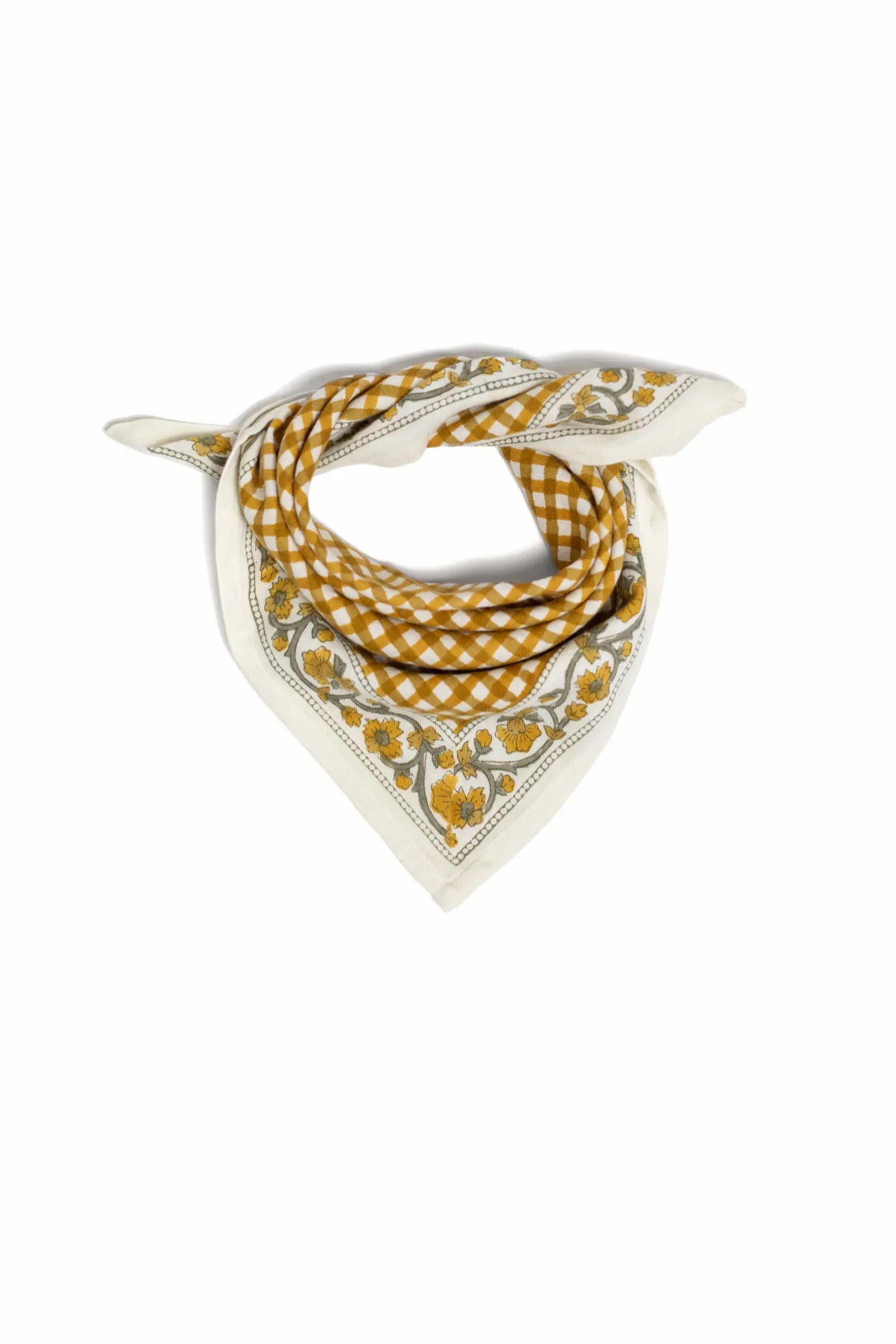 Petit foulard JEANNE vichy ocre