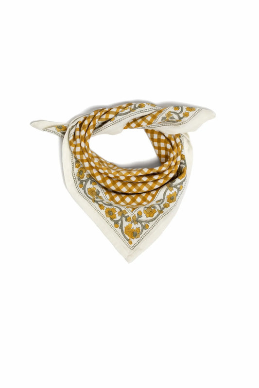 Petit foulard JEANNE vichy ocre