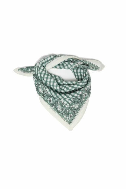 Petit foulard JEANNE vichy sauge