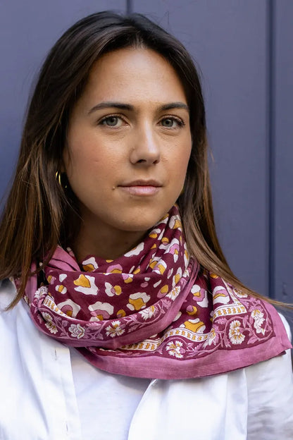 Foulard ROSA léopard bordeaux