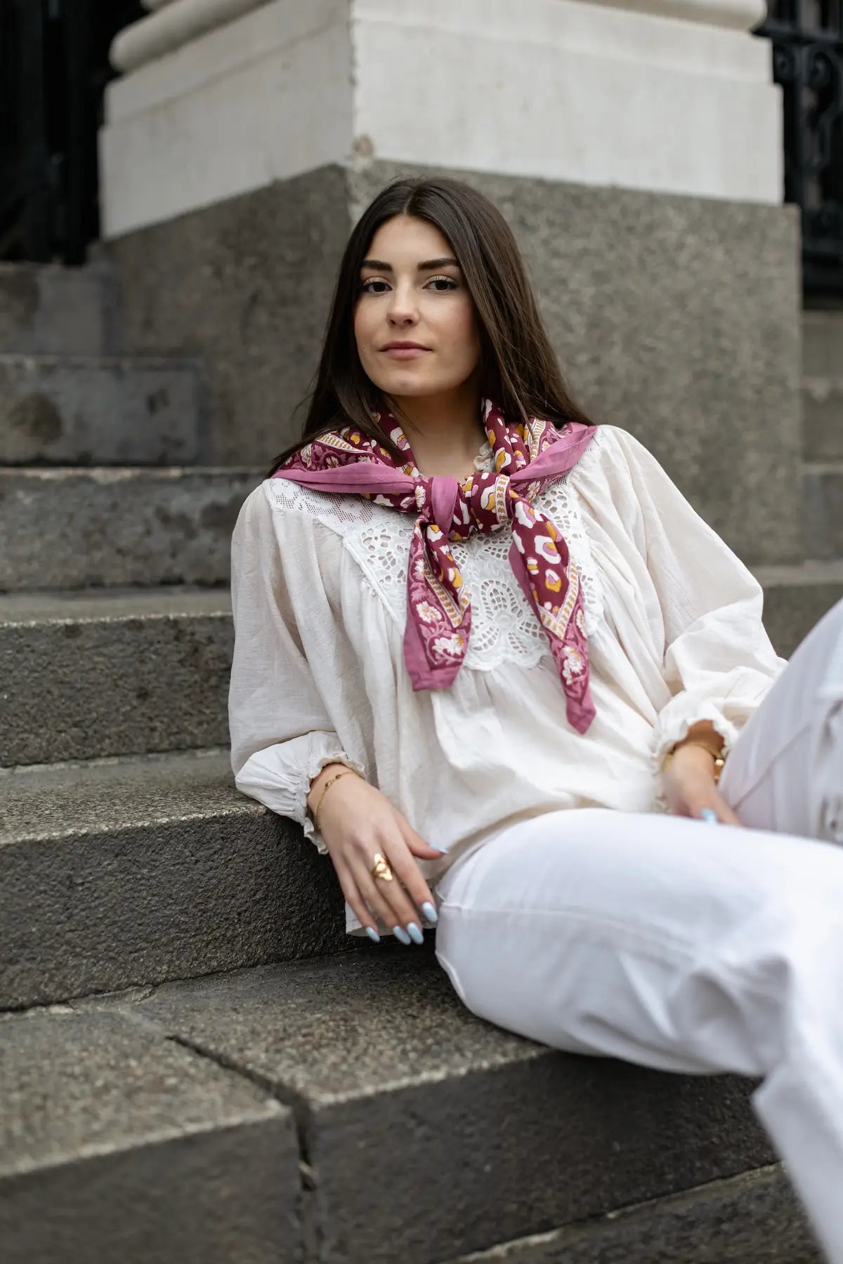 Foulard ROSA léopard bordeaux