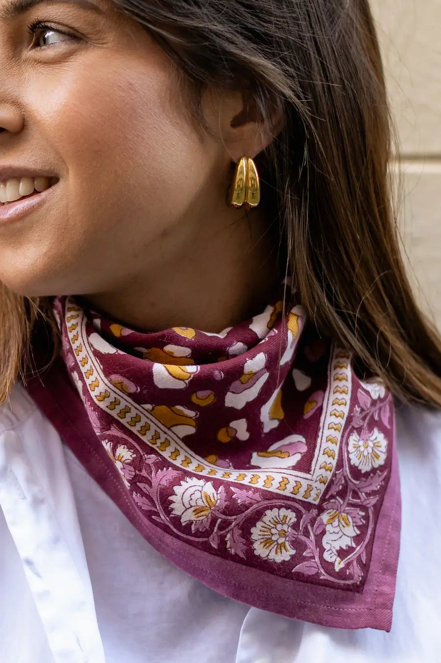 Petit foulard ROSA léopard bordeaux