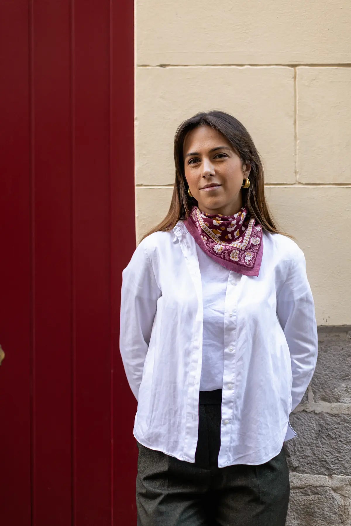 Petit foulard ROSA léopard bordeaux