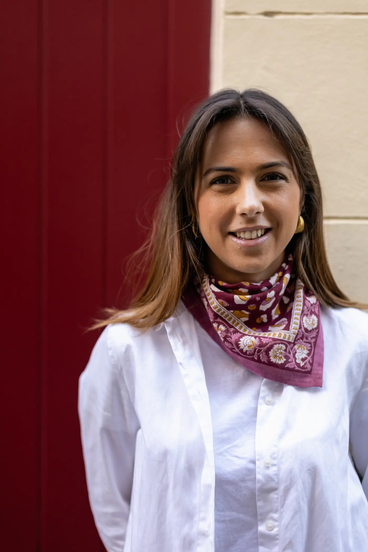 Petit foulard ROSA léopard bordeaux