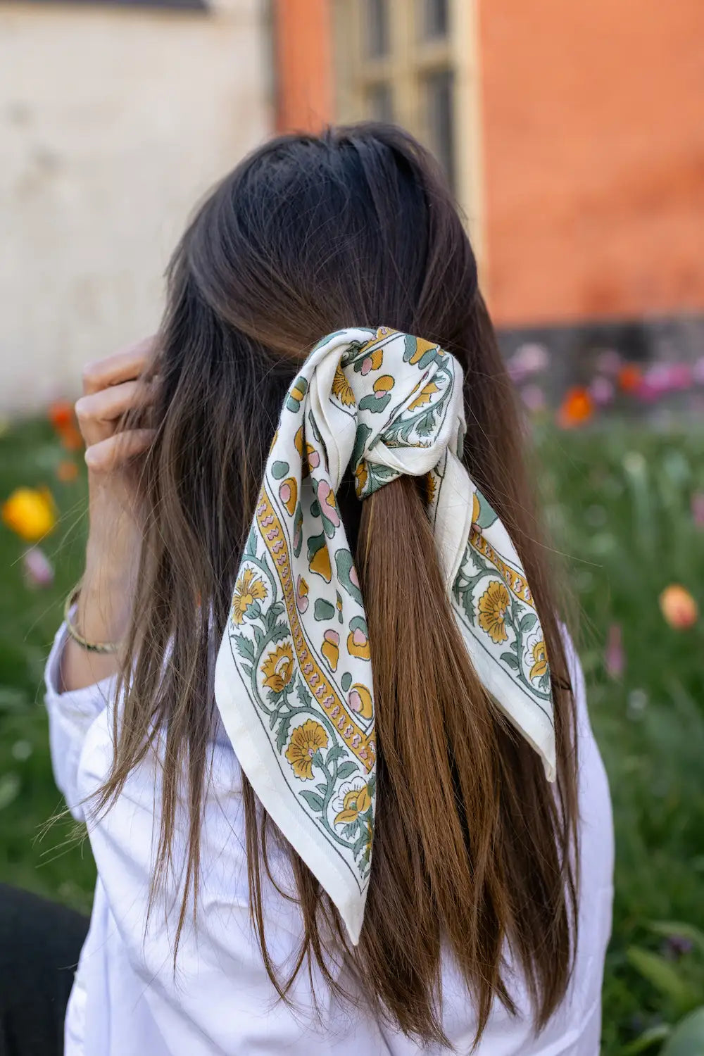 Petit foulard ROSA léopard sauge