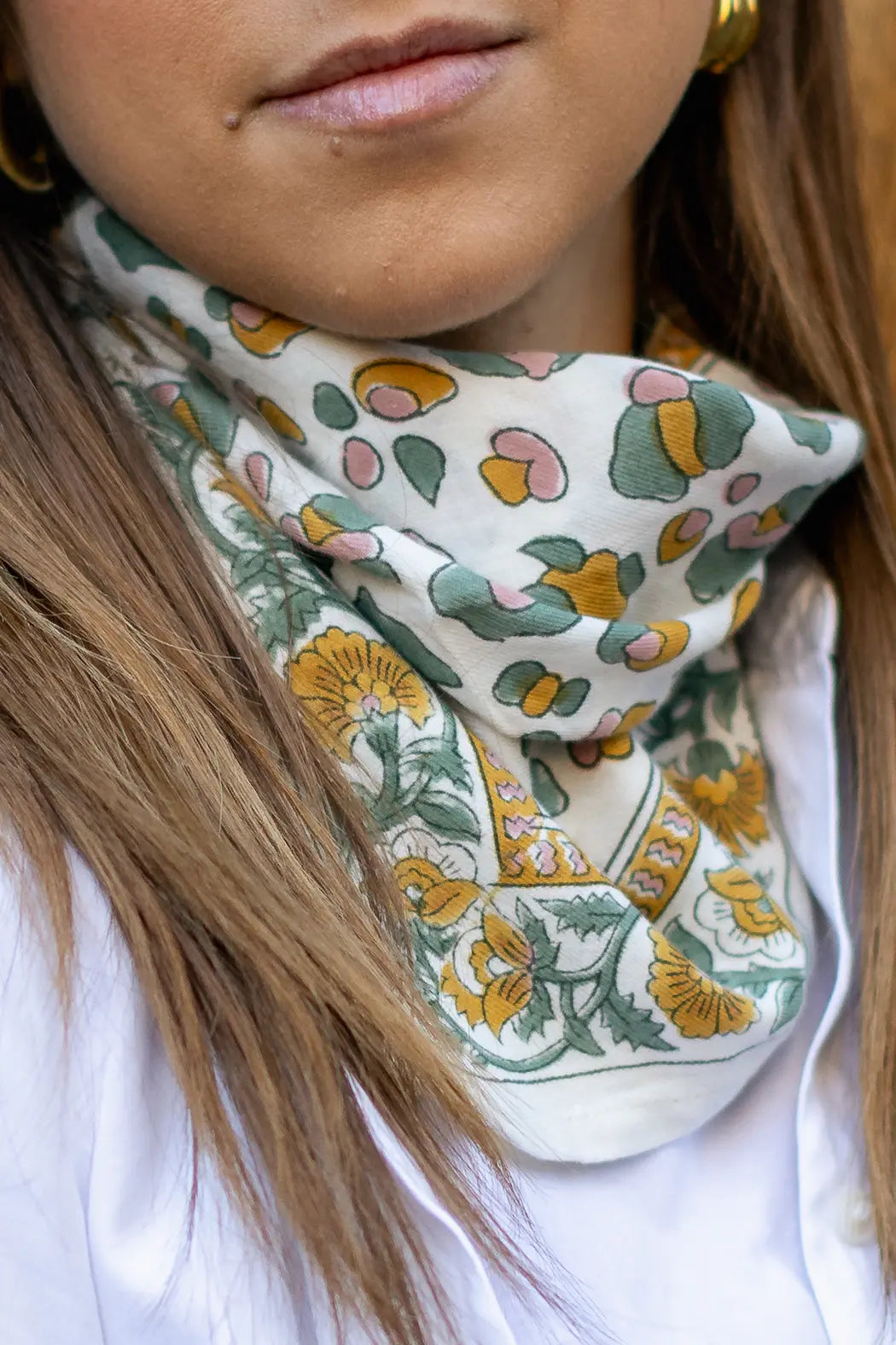 Petit foulard ROSA léopard sauge