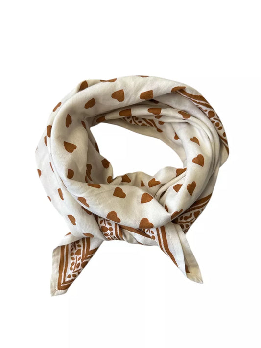 Foulard GABRIEL COEUR cannelle