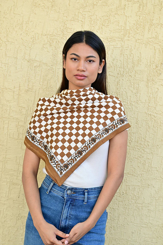Foulard CHECKS bistre