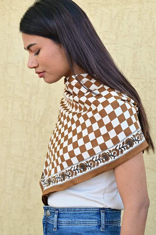 Foulard CHECKS bistre