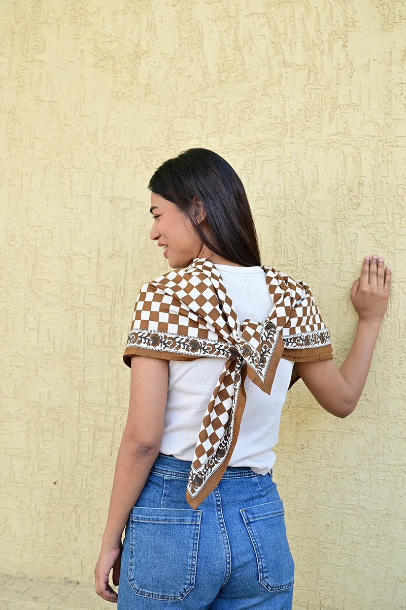 Foulard CHECKS bistre