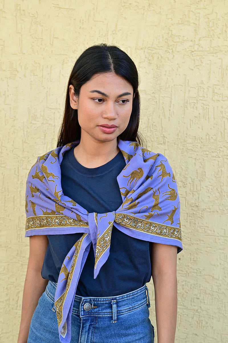 Foulard FAUVE bleu horizon