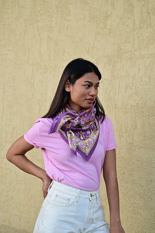 Foulard HALICARNASSE prune