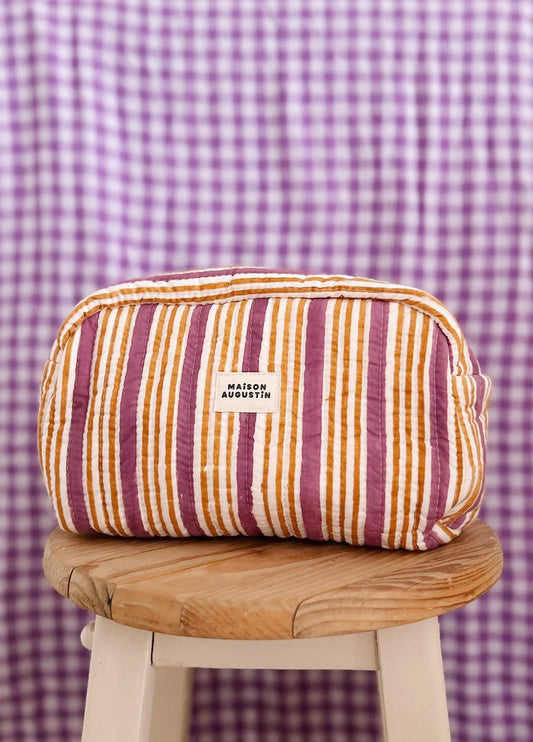 Trousse de toilette JULIETTE Stripe violet